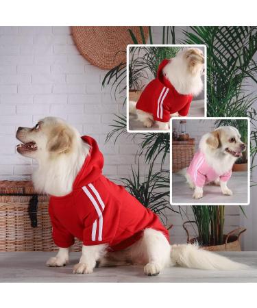 Buy Cute Dog Sweater for Small Dogs - Warm Cotton Hoodie Pullover for Puppies & Cats | Red - Buy Online on GoSupps.com