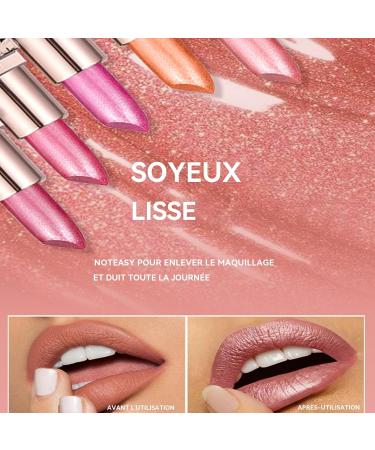  Ceprznvey Shimmer Lipstick Lipstick Set Long Lasting Moisture Rich Smooth Texture Lightweight Feel Easy Application Soft Finish Lip Sticks for Parties Everyday Use - Buy Online on GoSupps.com