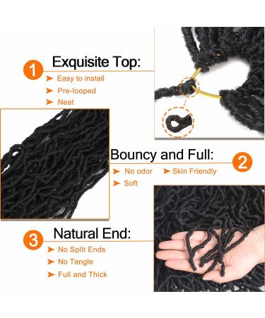 24 Soft Locs Crochet Hair 6-Pack 1B - Natural Curly Wavy Faux Locs Crochet Braids - Buy Online on GoSupps.com