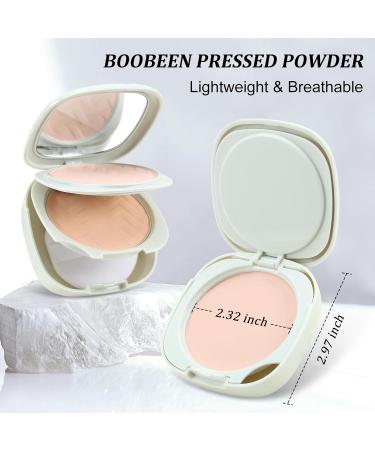 Boobeen 2 Layers Setting Pressed Powder - Flawless Matte Finish Oil Control Long-Lasting Compact Makeup with Mirror & Puff - 02# Natura - Buy Online on GoSupps.com