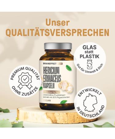 Braineffect Premium Lion's Mane Mushroom Capsules - High-Dose Hericium Erinaceus Extract 180 Count German Quality Standards Lab Tested - Buy Online on GoSupps.com