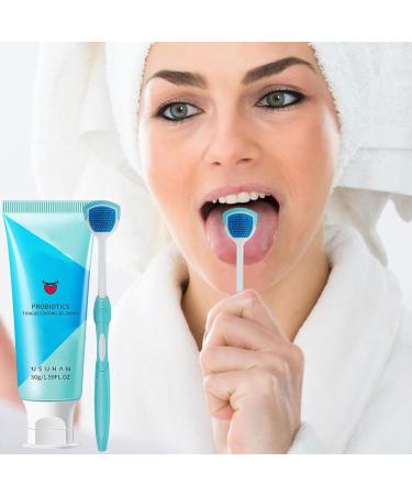 Rolempon Gums Tongue Cleaner Kit - Natural Mint Gel for Fresh Breath | Ergonomic Design Safe for Adults & Kids - Buy Online on GoSupps.com