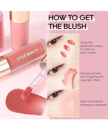 KYDA Liquid Blush- Natural Matte Finish Cheek Tint- Moisturizing Lightweight Blendable- Joy Peach- 7.50 ml - Buy Online on GoSupps.com