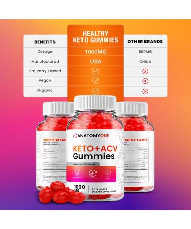 AnatomyOne ACV Gummies with B12 & Beet Root Juice - 60 Count Dietary Supplement for Men & Women - Buy Online on GoSupps.com