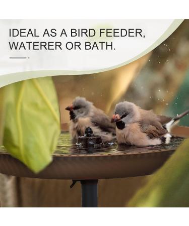 Buy EfuturTime Metal Bird Bath & Feeder - Height-Adjustable Winter-Proof 30x90 cm Garden Accessory for Birds - Large Brown Design - Buy Online on GoSupps.com