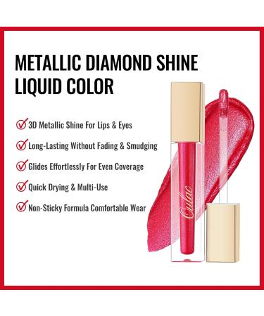 Oulac Rouge L vres M tallique Brillant 2-in-1 Rouge L vres Longue Tenue& paupi res Paillet Lip Stain Hautement Pigment Waterproof Vegan Gloss L vres Maquillage Femme Fille MD07 MD07 She's A Lover - Buy Online on GoSupps.com