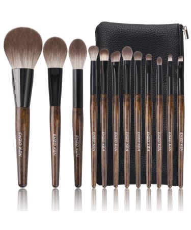 Natural goat hair make -up brush set with handbag from luxury enzo ken natural make -up brush natural hair make -up brush set professional walnut cosmetic brush make -up set natural bristles.Full Brush set walnut wood 12 pieces - Buy Online on GoSupps.com