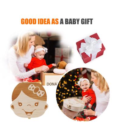 NASHRIO Baby Tooth Box - Wooden Kids Keepsake Organizer with Tweezers for Girls - Cute Children Tooth Container to Preserve Childhood Memories - Buy Online on GoSupps.com