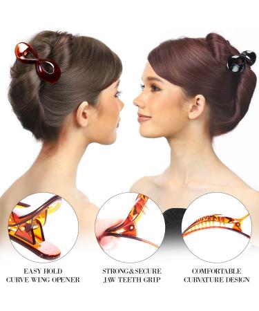 RC Roche Ornament 6 Pcs Womens Infinity Side Slide Jaw Claw Clamp Barrettes - Medium Brown (Pack of 6) - Buy Online on GoSupps.com