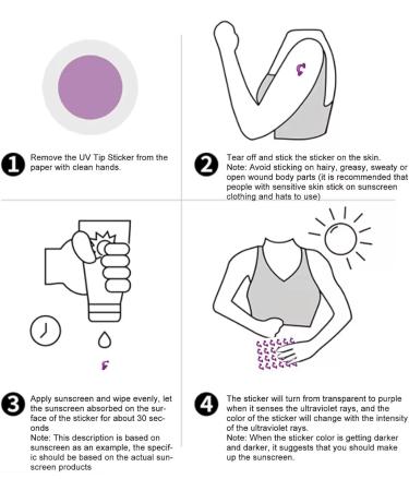 Uv Stickers for Sunscreen - 24 Color-Changing Sun-Screen Patches - Uv Test Detection Sticker Sunscreen Patch Uv Stickers Adhesive Sunscreen Stickers for Face - Buy Online on GoSupps.com