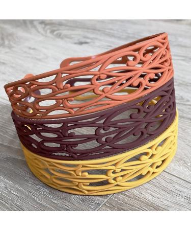 6pcs Flower & Solid Fashion Plastic Headbands for Women & Girls - Stylish Hair Accessories - Buy Online on GoSupps.com