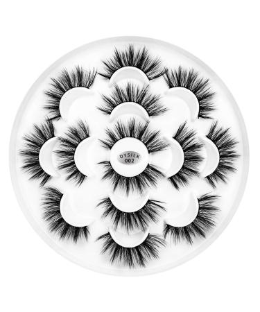 DYSILK 6D Mink Lashes - Natural Look, Fluffy Cat Eye Wispy False Eyelashes - 7 Pairs Soft Reusable - Style 002 - Buy Online on GoSupps.com