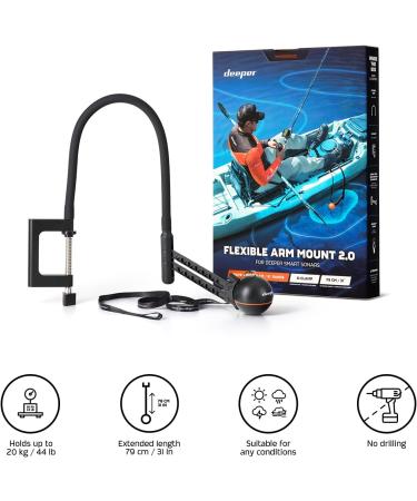 Deeper Flexible Arm 2.0 - Versatile Mounting Arm for Fishing Boats Belly Boats & Kayaks | International Shipping Available - Buy Online on GoSupps.com