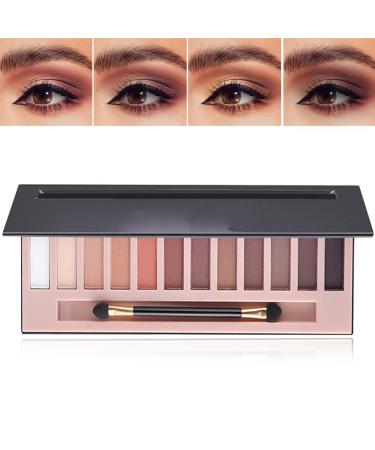 DuoZeng 12 Colors Naked Eyeshadow Palette Nude Matte Eye Shadow Palette Makeup Natural Highly Pigmented Smokey Eyeshadow Palettes Long-lasting Makeup Pallets for Women(Matte)
