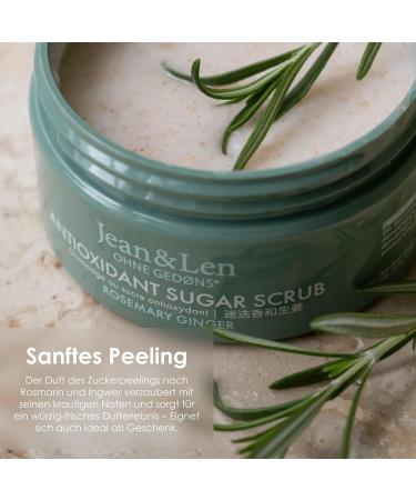 Jean & Len Antioxidant Sugar Scrub - Rosemary & Ginger | Paraben-Free Silicone-Free 200ml | Fragrant Exfoliating Experience - Buy Online on GoSupps.com
