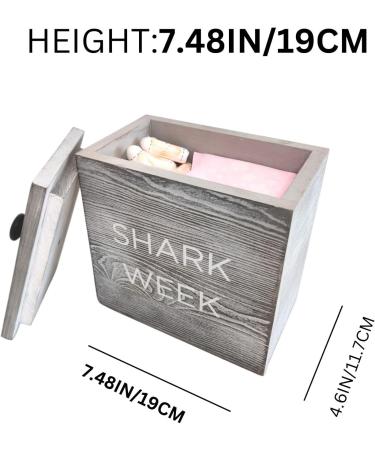 Gofika Tampon Holder for Bathroom | Rustic Real Wood Feminine Product Organizer | Stylish Gray Storage Box with Lid for Girls - Buy Online on GoSupps.com