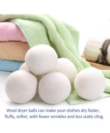 Wool Dryer Balls - 4PCS Natural Fabric Softener | 100% Organic New Zealand Wool | Reusable Anti-Static & Eco-Friendly | Reduces Drying Time & Wrinkles - Buy Online on GoSupps.com