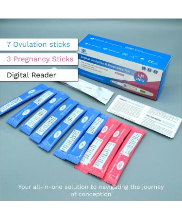 Digital Pregnancy Test & Ovulation Kit - Weeks Indicator 7 LH & 3 HCG Sticks - Accurate & Quick Results - Buy Online on GoSupps.com