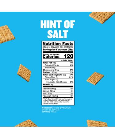 Triscuit Hint of Sea Salt Whole Grain Wheat Crackers 8.5 oz (Pack of 6) - Lightly Salted Snack Option - Buy Online on GoSupps.com
