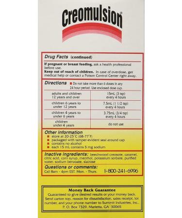 Creomulsion Cough Medicine Adult Formula 4 oz (Pack of 6) - Buy Online on GoSupps.com