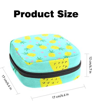 Pineapple Heart Pattern Menstrual Pad Storage Bag - Portable Sanitary Pouch for Teen Girls & Women - Color 5 - Buy Online on GoSupps.com