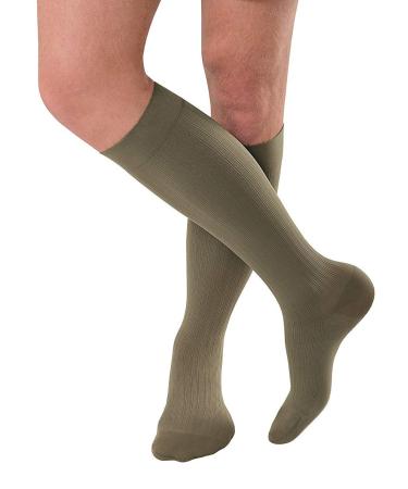 JOBST 7765910 forMen Ambition Knee High 15-20 mmHg Ribbed Dress Compression Socks Closed Toe 1 Regular Khaki Khaki 1 Regular
