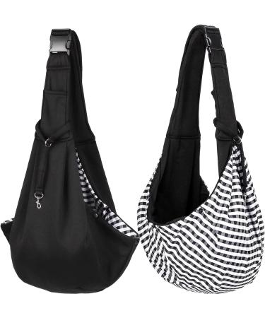 ESPFHN Pet Sling Carrier Reversible Hands Free Sling Carrier Shoulder Bag Adjustable Tote Bag with Front Pocket Outdoor Travel Sling Carrier for Small Dog Cat Rabbit Walking Daily Use Black - Buy Online on GoSupps.com
