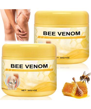 Bee Venom Cream Bee Venom Advanced Joint and Bone Cream New Bee Venom Professional Cream Gel Propolis Professional Joint Cream Soothing Provides for Neck Waist Back Hand Feet and Leg (2 Bottle)
