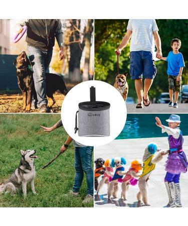 Nuoshen Pet Treat Bag - Adjustable Waistband Dog Training Pouch for Travel & Outdoor Use (Light-gray) - Buy Online on GoSupps.com