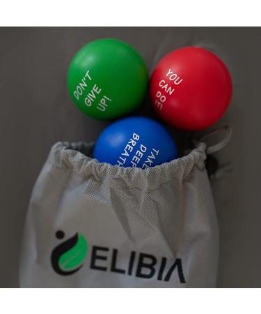 Elibia Set of 3 Motivational Stress Balls - Hand Exercise Grip Strengthener for Adults & Kids - Squishy Anxiety Relief Toys - Includes Bag (3 Pack) - Buy Online on GoSupps.com