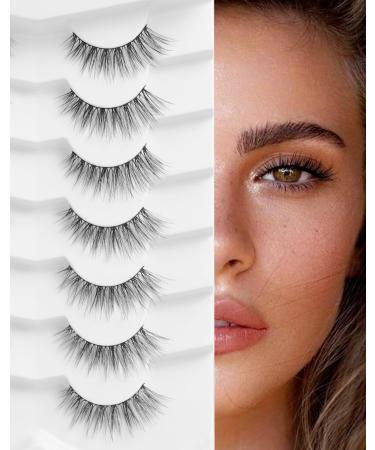 Eyelashes Mink Fluffy Eyelashes Natural Look False Lashes Wispy Natural Lashes Volume Lashes Cat Eye Lashes 7 Pairs D12 D12 Flirty-13mm - Buy Online on GoSupps.com