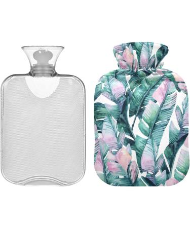 NAANLE 2L Hot Water Bottle with Lid - Transparent Banana Leaf Design for Menstrual Cramps Pain Relief & Heat Therapy - Buy Online on GoSupps.com