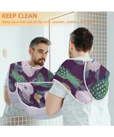 Pineapple Beach Beard Bib - Waterproof Non-Stick Hair Catcher for Men | Fun Grooming Cloth for Easy Shaving Cleanup - Buy Online on GoSupps.com