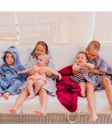 Mimuselina Baby Bathing Poncho - Soft Cotton & Quick-Dry Towel for Children - Ideal Bathrobe for Beach & Pool (Gray) - Buy Online on GoSupps.com