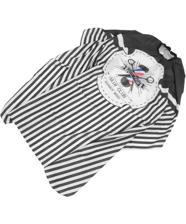 Hairdressing Cape Tool Set Transparent Water Sprayer Haircut Cape Set Nylon Neck Feather Duster Brush Complete Tool (Black White Stripe) - Buy Online on GoSupps.com