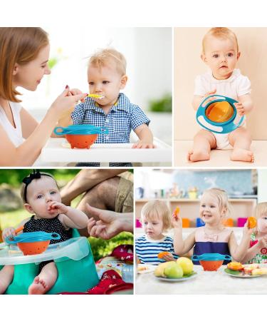 Baby Gyroscopic Bowl | Anti-Spill Toddler Feeding Bowl with Handle | Blue - Buy Online on GoSupps.com