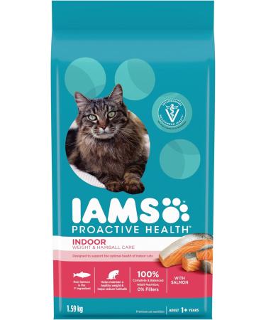 IAMS Proactive Health Dry Cat Food Adult Indoor Weight & Hairball Care + IAMS Perfect Portions Healthy Wet Cat Food Adult Grain Free Pat 1.59 kg (Pack of 1) Cat Food + Cat Food 75g - Buy Online on GoSupps.com