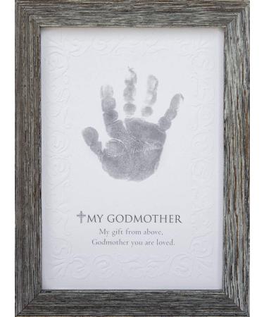 The Grandparent Gift Godmother Godchild Handprint Frame, Grey