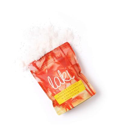 Laki Naturals Sea Salt Body Scrub | Exfoliating Dead Sea Salt & Volcanic Clay Detox Scrub - 10oz Mango & Coconut - Buy Online on GoSupps.com