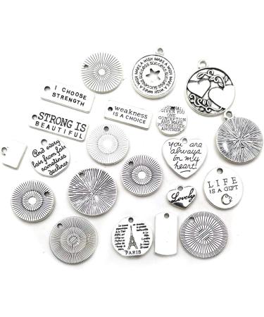 WOCRAFT 40pcs Inspiration Words Charms for DIY Jewelry Making - Crafting Pendants for Necklace & Bracelet (M331) - Buy Online on GoSupps.com