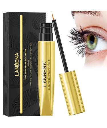 LANBENA EYELASH ENHANCING SERUM - Natural Nourishment for Fuller Longer Lashes & Defined Brows | 3mL/0.10 fl oz - Cold-Pressed Formula Vegan & Cruelty-Free