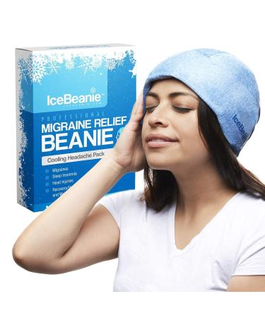 Ice Beanie Natural Migraine Relief - Eliminate Tension Headaches with This Acupressure Designed Cold Pack Hat - Enjoy Soothing Compression to Relieve Pain Associated with Overexertion Aches & Fever