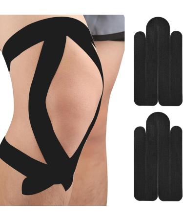 Kinesiology Tape Breathable Kinesiology Athletic Tape - Sports Tape for Knee Shoulder and Elbow Precut Strips for Muscle Relief and Joint Support Pochy Black 2 pieces per bag - Buy Online on GoSupps.com