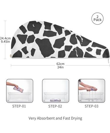 Black Graffiti Hair Towel 2 Pack - Super Absorbent Quick Dry Hair Turbans for Women & Girls | Ideal Hair Drying Solution - Buy Online on GoSupps.com