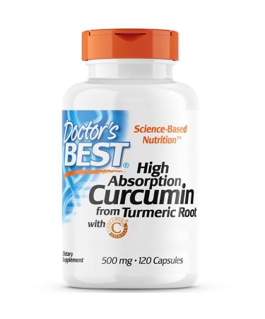 Doctor's Best High Absorption Curcumin 500mg 120 Kapseln Laborgepr ft Kurkuma Glutenfrei Sojafrei Ohne Gentechnik