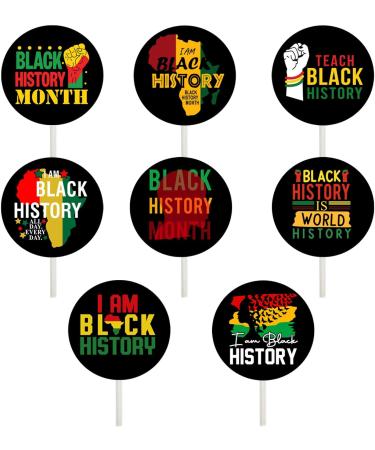 Black History Month Cupcake Toppers Decorations Celebrate Black History Party Dessert Cupcake Toppers for African American Black History Month Holiday Party Supplies - Buy Online on GoSupps.com