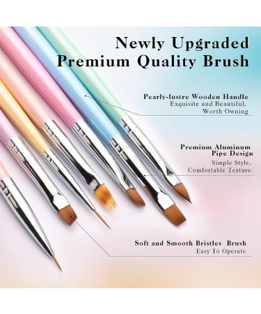 Dpolla 7PCS Nail Art Brush Set - Gel Polish Design Pen Painting Tools for Nail Extension & Builder Gel - Liner Brush, Dotting Pen - Salon Quality for Home DIY Manicure - Buy Online on GoSupps.com