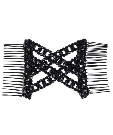 Crystal Hair Comb for Women & Girls - Lovef Easy Stretchable Double Clips Comb - Buy Online on GoSupps.com