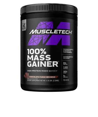 Muscletech 100% Mass Gainer Chocolate Fudge Brownie 5.15 lbs (2.33 kg)