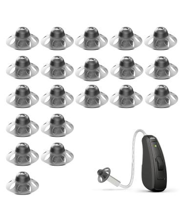 Onsolo Hearing Aid Dome Replacement 20pcs Soft Silicone Open Hearing Aid Tube Accessories Earbud Earplug Parts for Adults/People with Moderate Hearing Loss 8mm - Medium
